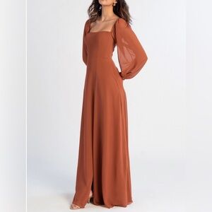 JENNY YOO- “Althea” Dress – Size 10 – Romantic Terracotta with Front Slit ✨